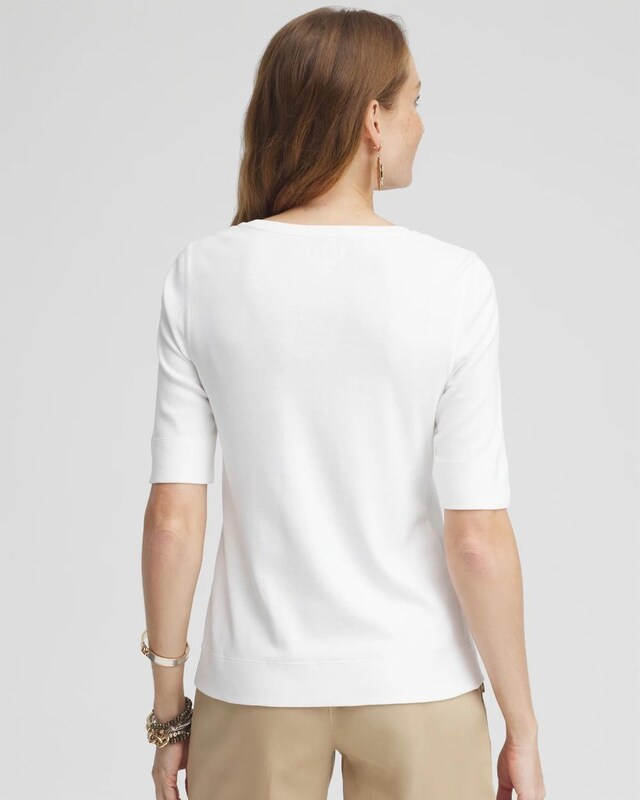 Placed Palms Jewel Neck Tee - image 3